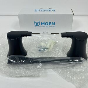 Moen YB0286BL Doux 9" Wall Mounted Hand Towel Bar Black